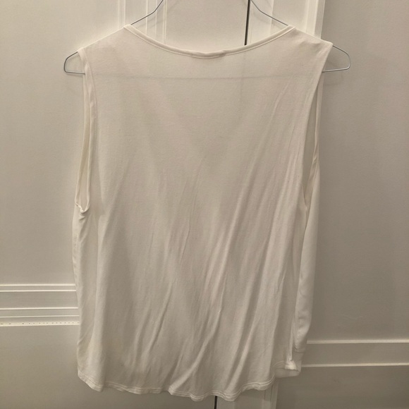 White “wrap style” sleeveless blouse - Picture 2 of 2